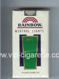 Rainbow Menthol Lights 100s cigarettes soft box