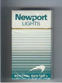 Newport Lights Menthol white and green 100s cigarettes hard box  Newport Lights Menthol white and green 100s cigarettes hard box