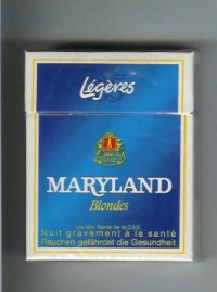 Maryland Legeres Blondes 25s blue and white cigarettes hard box