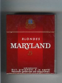 Maryland Blondes 25s red cigarettes hard box  Maryland Blondes 25s red cigarettes hard box