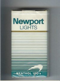 Newport Lights Menthol white and green 100s cigarettes soft box  Newport Lights Menthol white and green 100s cigarettes soft box