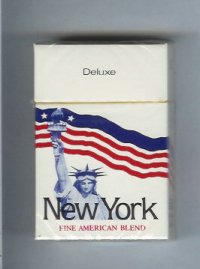 New York Deluxe Fine American Blend cigarettes hard box  New York Deluxe Fine American Blend cigarettes hard box