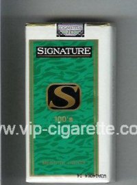 Signature S Menthol Lights 100s cigarettes soft box