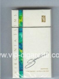 Virginia Slims Superslims 100s Menthol cigarettes hard box  Virginia Slims Superslims 100s Menthol cigarettes hard box