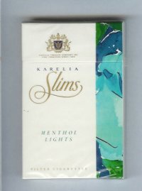 Karelia Slims Menthol Lights 100s cigarettes hard box
