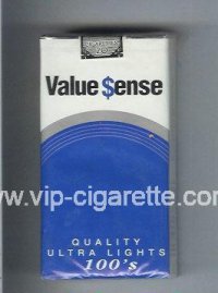 Value Sense Quality Ultra Lights 100s cigarettes soft box