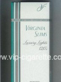 Virginia Slims Luxury Lights 120s Menthol cigarettes hard box  Virginia Slims Luxury Lights 120s Menthol cigarettes hard box