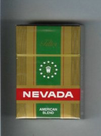 Nevada Filter American Blend gold and green and red cigarettes hard box  Nevada Filter American Blend gold and green and red cigarettes hard box