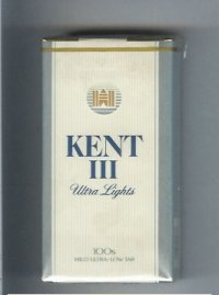 Kent III Ultra Lights 100s Mild Ultra-Low Tar cigarettes soft box
