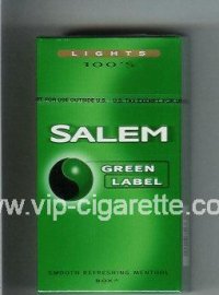 Salem Green Label 100s Lights cigarettes hard box