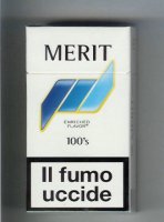 Merit 100s white and blue cigarettes hard box