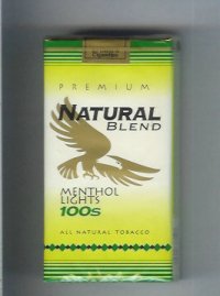 Natural Blend Premium Menthol Lights 100s cigarettes soft box  Natural Blend Premium Menthol Lights 100s cigarettes soft box