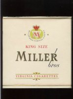 Miller Bros Virginia cigarettes wide flat hard box