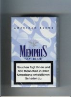 Memphis Sky-Blue American Blend cigarettes hard box
