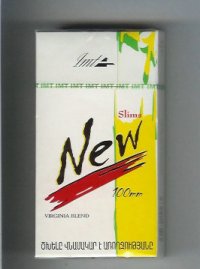 New Slims 100s Virginia Blend cigarettes hard box  New Slims 100s Virginia Blend cigarettes hard box