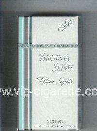 Virginia Slims Ultra Lights 100s Menthol cigarettes hard box  Virginia Slims Ultra Lights 100s Menthol cigarettes hard box