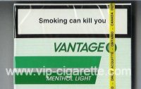 Vantage Menthol Light 25 Cigarettes wide flat hard box