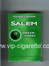 Salem Green Label Ultra Lights cigarettes hard box