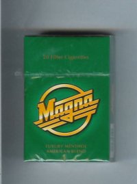 Magna Luxury Menthol American Blend green cigarettes hard box