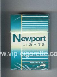 Newport Lights Menthol green and white cigarettes hard box  Newport Lights Menthol green and white cigarettes hard box