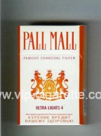 Pall Mall Famous Charcoal Filter Ultra Lights 4 cigarettes hard box