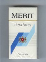 Merit Ultra Lights Filter 100s cigarettes hard box