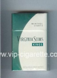 Virginia Slims Kings Menthol Lights cigarettes hard box  Virginia Slims Kings Menthol Lights cigarettes hard box