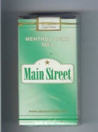Main Street Menthol Light 100s cigarettes soft box