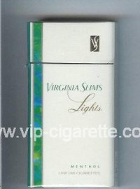 Virginia Slims Lights Menthol 100s cigarettes hard box  Virginia Slims Lights Menthol 100s cigarettes hard box