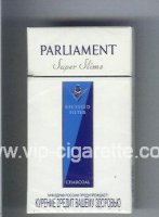 Parliament Super Slims Charcoal 100s cigarettes hard box