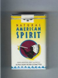 Natural American Spirit Ultral Light white and yellow cigarettes soft box  Natural American Spirit Ultral Light white and yellow cigarettes soft box