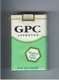 GPC Approved Menthol Ultra Lights King Size Filters Cigarettes soft box  GPC Approved Menthol Ultra Lights King Size Filters Cigarettes soft box