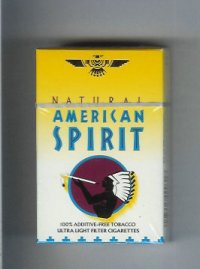 Natural American Spirit Ultral Light white and yellow cigarettes hard box  Natural American Spirit Ultral Light white and yellow cigarettes hard box