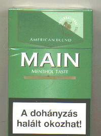 Main Action Filter Menthol Taste green cigarettes hard box